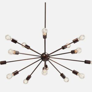 No Shade Axion 15-light Dark Bronze Large Dining Chandelier Justice Design Group